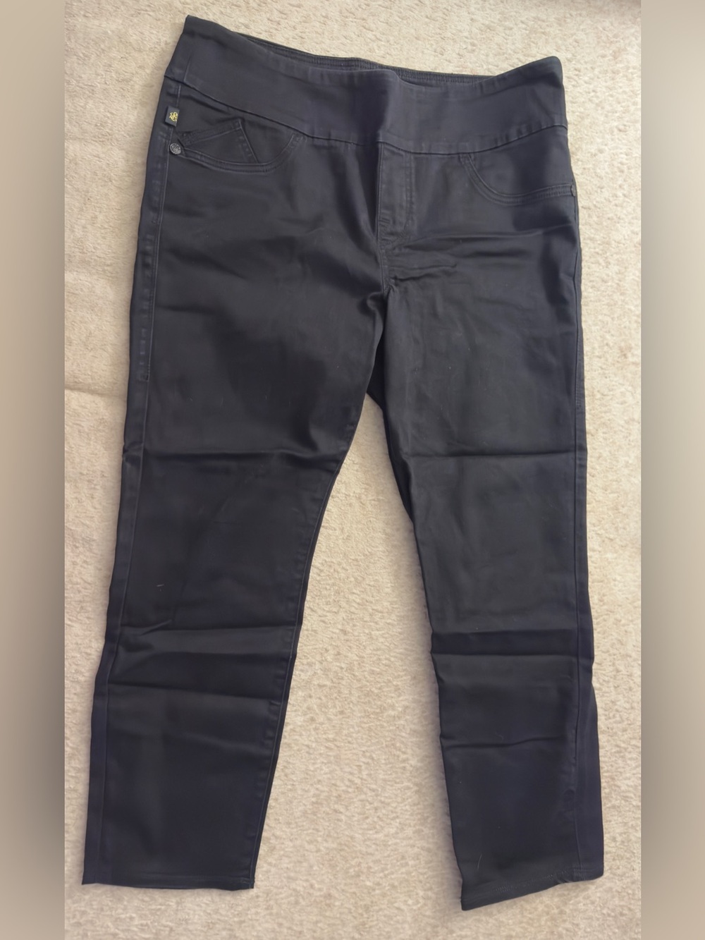 Rock & Republic Denim Rx Fever Crop Black Skinny Jeans Size 16 Stretch